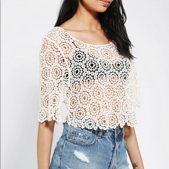 Lucca Couture Crochet Cropped Top - Picture 2 of 7